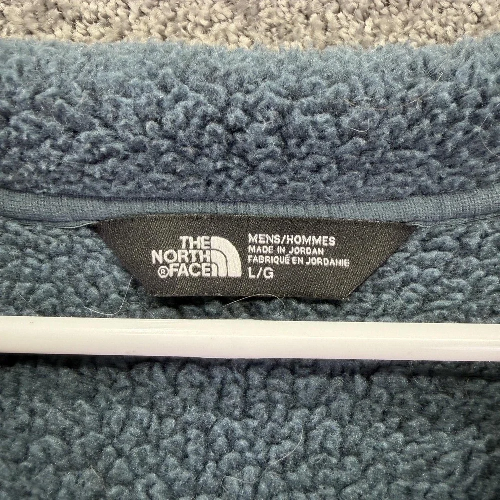 The North Face Sweater Mens Large Blue Fleece 1/4 Zip Pullover Outdoor Hiking